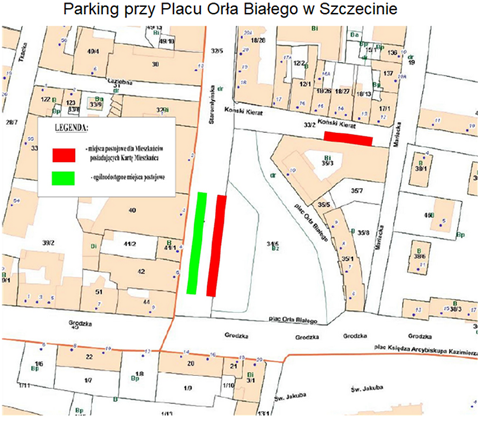 Parking przy placu Orła Białego Szczecin